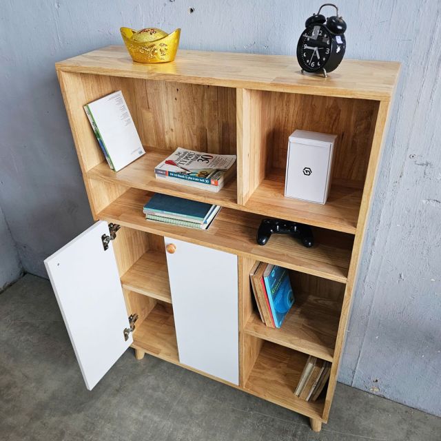Kệ sách 84x25x122cm gỗ cao su KS68316