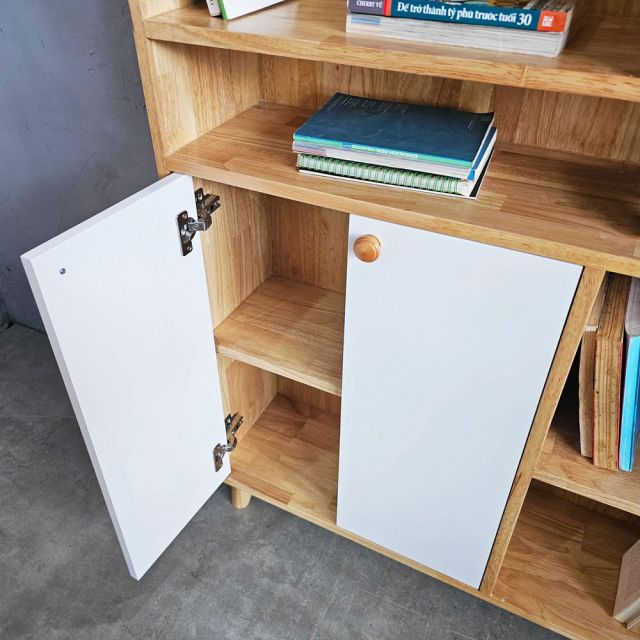 Kệ sách 84x25x122cm gỗ cao su KS68316