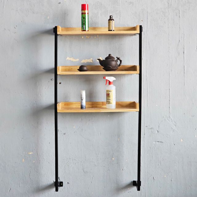 KTL002 - Kệ Toilet treo tường gỗ Cao Su khung sắt