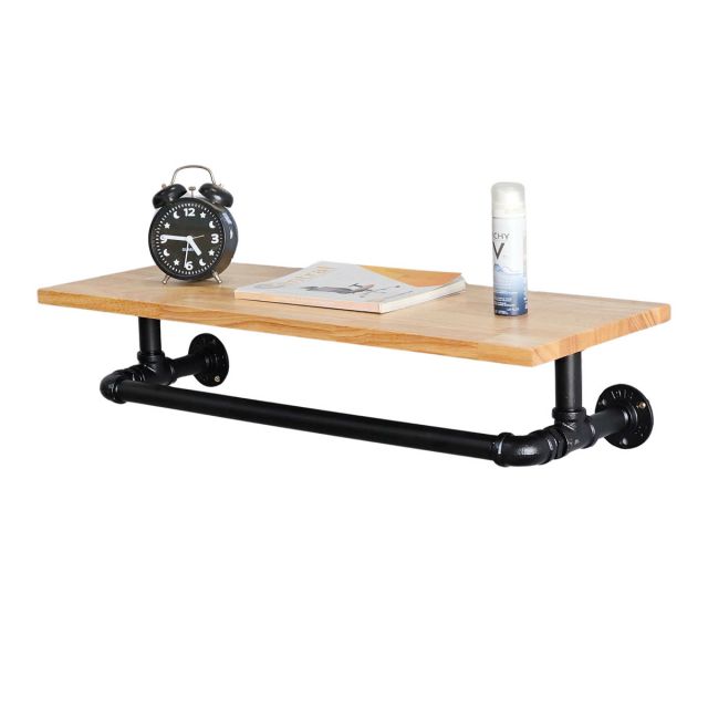 Giá treo khăn ống nước 80x20cm gỗ cao su KPT68041