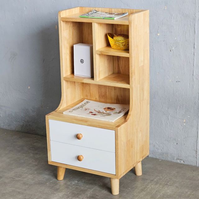 Tủ bên hông giường 43x36x90cm gỗ cao su TDG68057