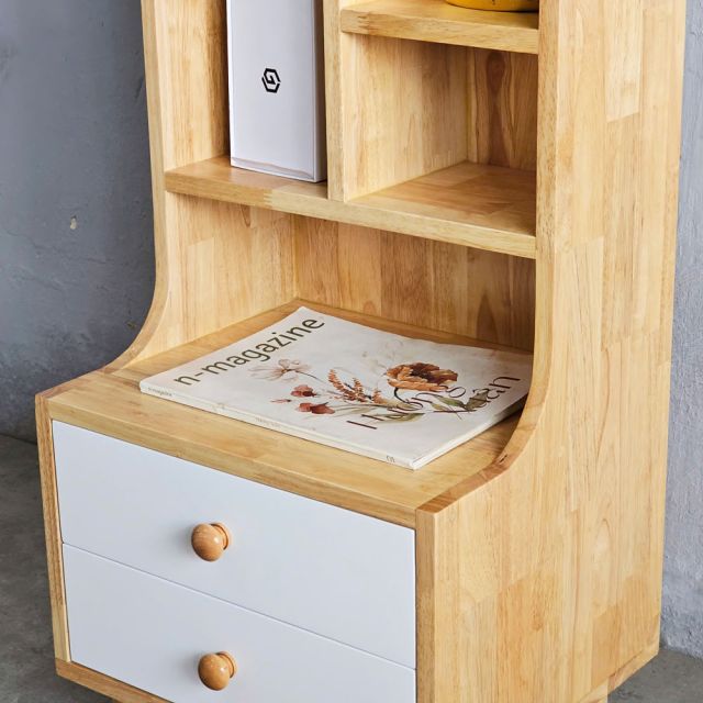 Tủ bên hông giường 43x36x90cm gỗ cao su TDG68057