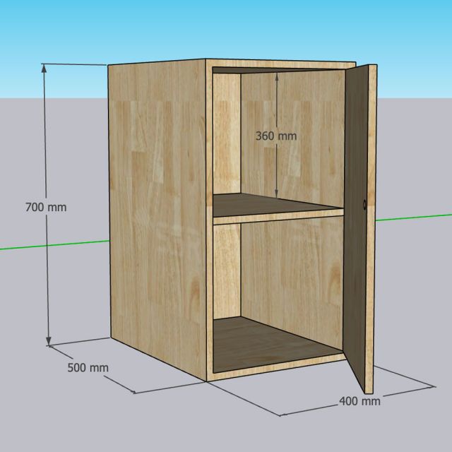 Tủ cá nhân 40x50x70cm gỗ cao su TCN68060