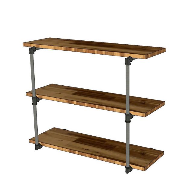 Kệ ống nước treo tường 3 tầng 120x35cm gỗ tràm PPF018
