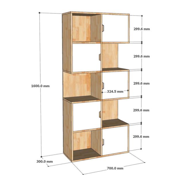 Kệ trang trí LEKO 70x30x160cm gỗ cao su KS68328