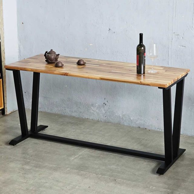 Bàn ăn VAP 150x60cm gỗ tràm chân sắt BA68226