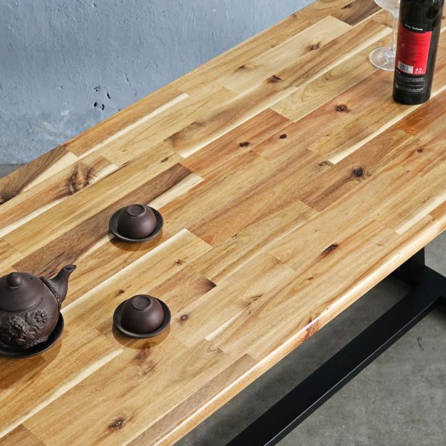 Bàn ăn VAP 150x60cm gỗ tràm chân sắt BA68226