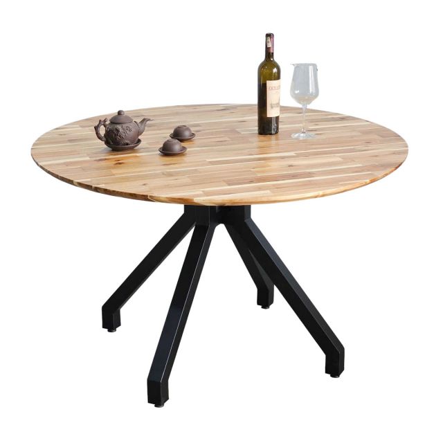 Bàn ăn tròn VEXA 120cm gỗ tràm chân sắt BA68230 Bàn ăn tròn VEXA 120cm gỗ tràm chân sắt BA68230