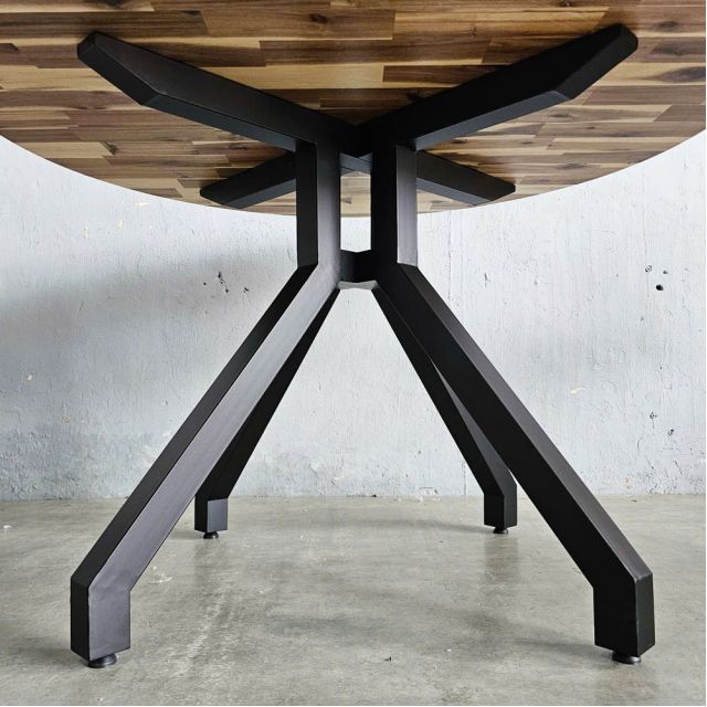 Bàn ăn tròn VEXA 120cm gỗ tràm chân sắt BA68230