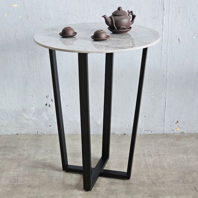 Bàn cafe tròn 60cm mặt đá CFD68265
