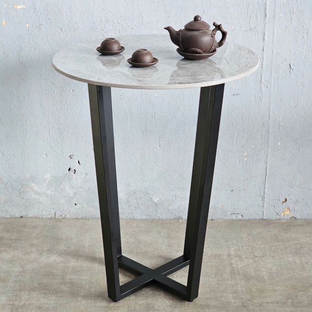 Bàn cafe tròn 60cm mặt đá CFD68265