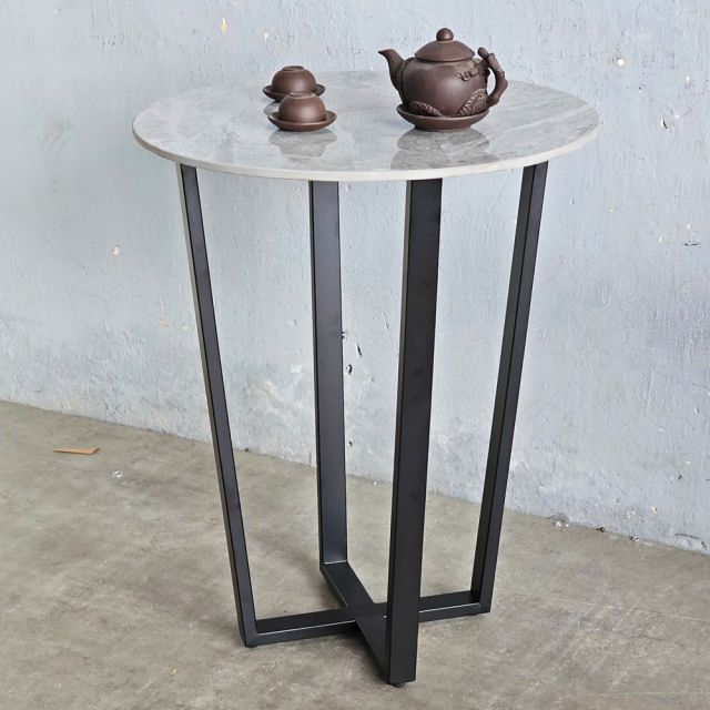 Bàn cafe tròn 60cm mặt đá CFD68265