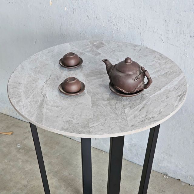 Bàn cafe tròn 60cm mặt đá CFD68265