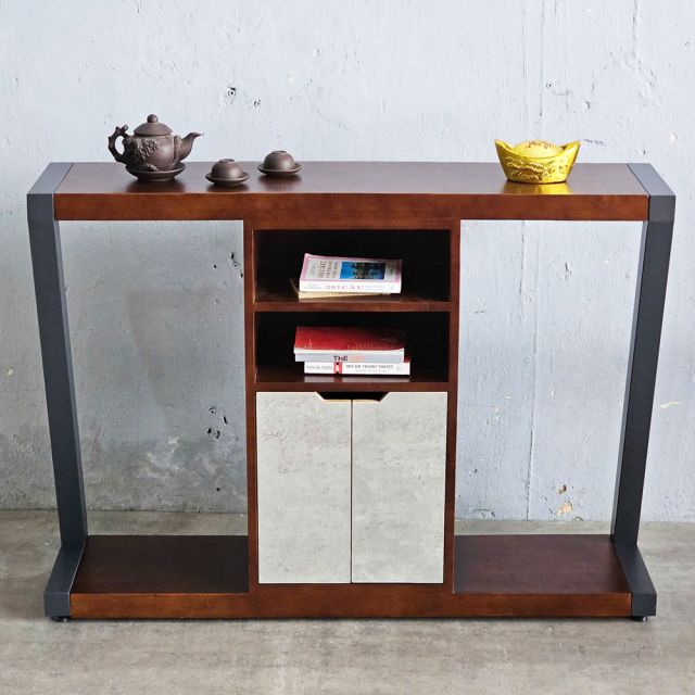 Bàn Console 120x30x85cm gỗ cao su chân chữ Z CST097