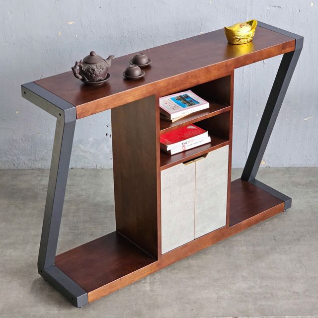 Bàn Console 120x30x85cm gỗ cao su chân chữ Z CST097