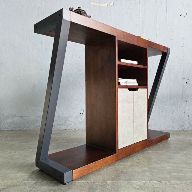 Bàn Console 120x30x85cm gỗ cao su chân chữ Z CST097