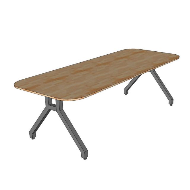 Bàn họp ARVO 240x100cm gỗ cao su chân sắt BH68015