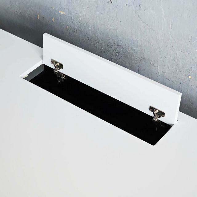 Bàn làm việc có hộp điện 180x90cm gỗ cao su hệ Rectang HBRT108