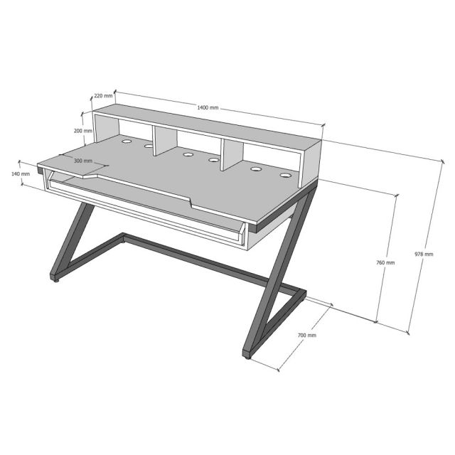 Bàn phòng thu Studio 140x70x100cm gỗ cao su SD68026
