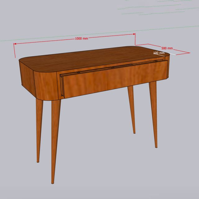 Bàn trang điểm CORA 100x50cm gỗ cao su BTD68074