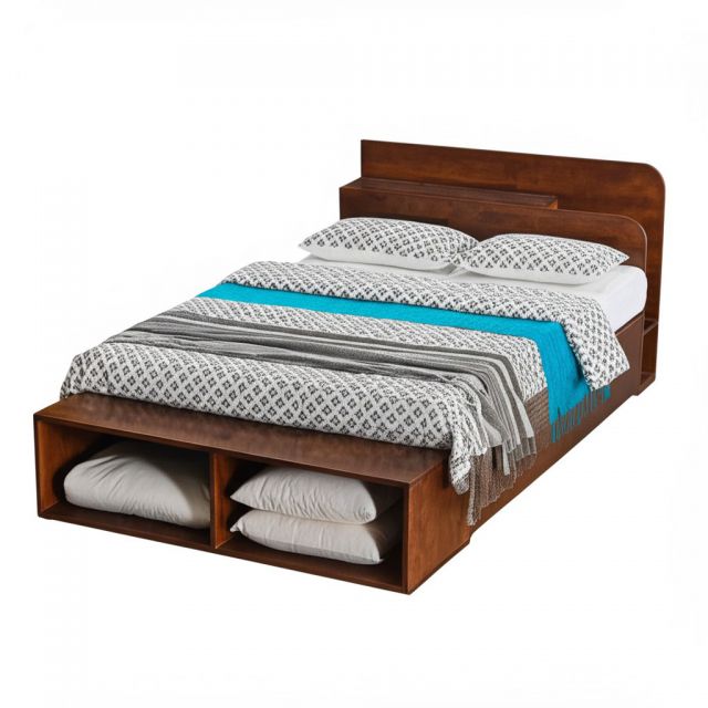 Giường ngủ 120cm gỗ cao su có hộc kéo GN68051 Giường ngủ 120cm gỗ cao su có hộc kéo GN68051