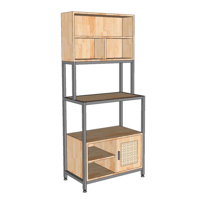 Kệ bếp đa năng 70x40x160cm gỗ cao su KB68061