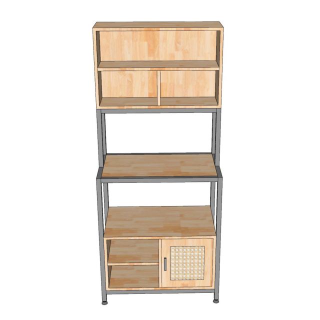 Kệ bếp đa năng 70x40x160cm gỗ cao su KB68061