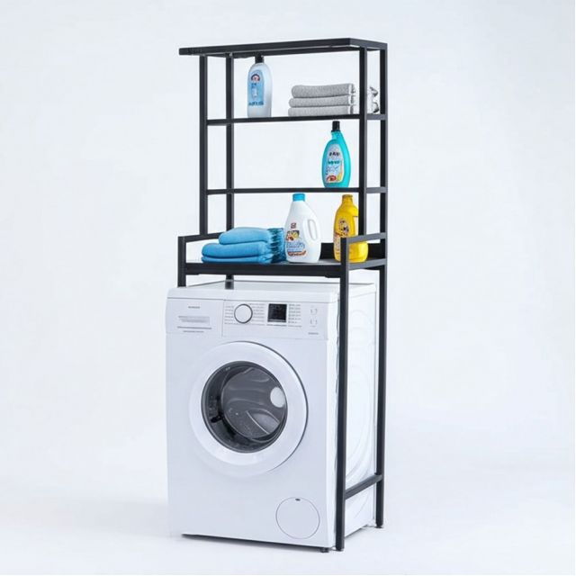 Kệ máy giặt đa năng 67x45x195cm gỗ cao su KMG68021 Kệ máy giặt đa năng 67x45x195cm gỗ cao su KMG68021