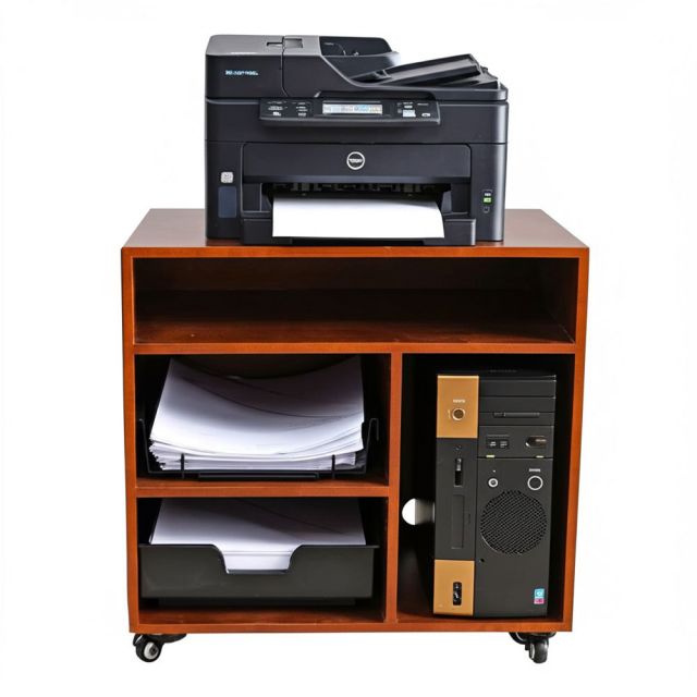 Kệ máy in di động 80x40x75cm gỗ cao su KMI68007 Kệ máy in di động 80x40x75cm gỗ cao su KMI68007