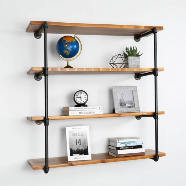 Kệ ống nước treo tường 4 tầng 120x30cm gỗ tràm PPF017 Kệ ống nước treo tường 4 tầng 120x30cm gỗ tràm PPF017