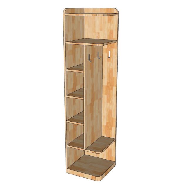 Kệ treo đồ góc tường 40x40x170cm gỗ cao su TQA68059
