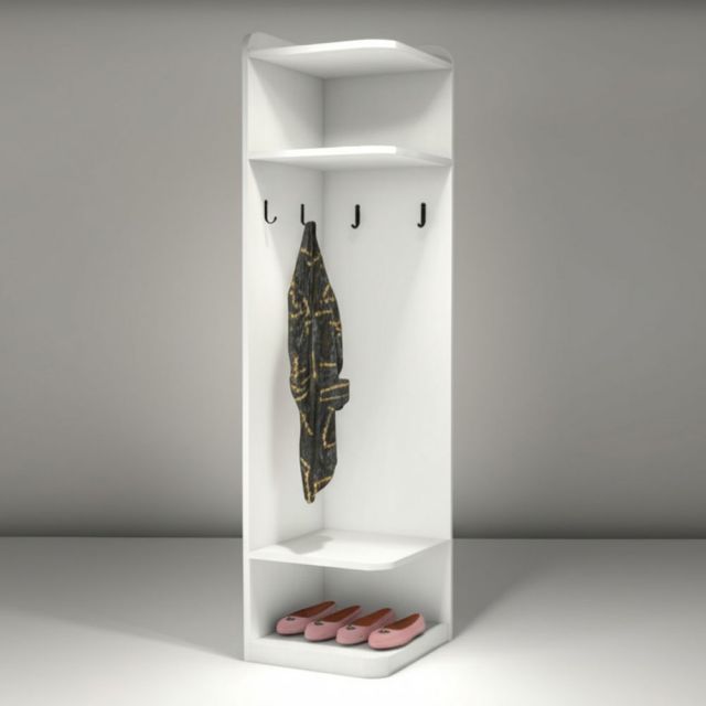 Kệ quần áo góc 40x40x170cm gỗ cao su TQA68057