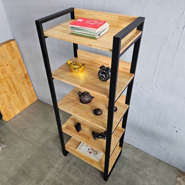 Kệ sách 5 tầng 60x40x160cm gỗ cao su KS68317