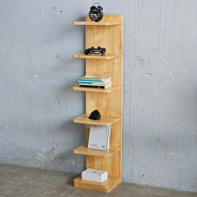Kệ sách 6 tầng 30x26x130cm gỗ cao su KS68318