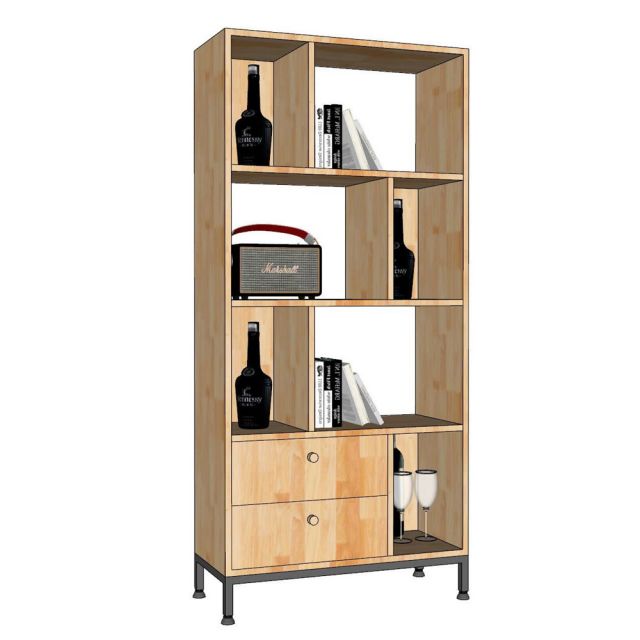 Kệ sách VEDA 70x30x150cm gỗ cao su KS68323