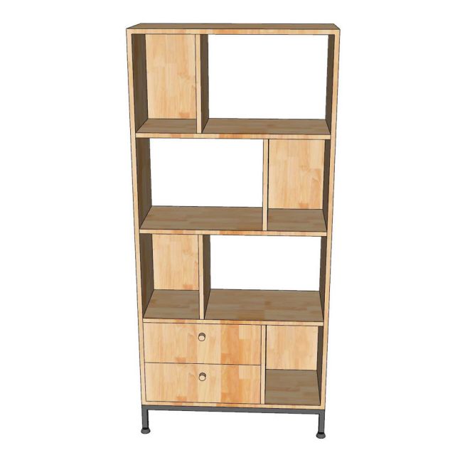 Kệ sách VEDA 70x30x150cm gỗ cao su KS68323