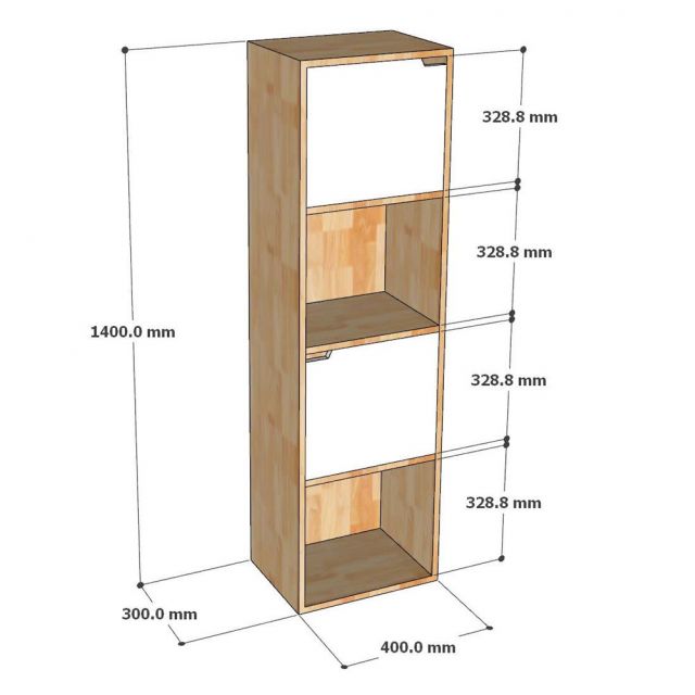 Kệ trang trí FINO 40x30x140cm gỗ cao su KTB68216