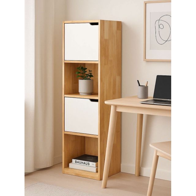 Kệ trang trí FINO 40x30x140cm gỗ cao su KTB68216