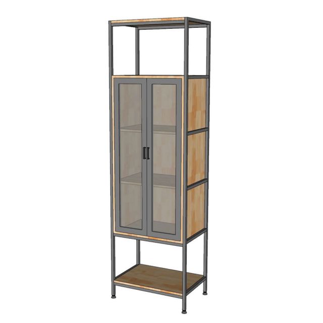 Kệ trang trí tủ kính LEKO 60x40x200cm gỗ cao su KTB68214