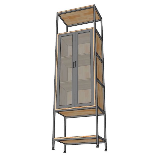 Kệ trang trí tủ kính LEKO 60x40x200cm gỗ cao su KTB68214