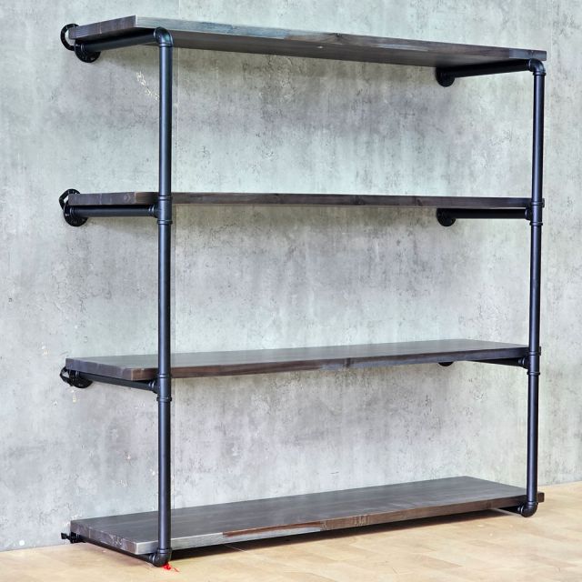 Kệ ống nước treo tường 4 tầng 120x35cm gỗ tràm PPF017