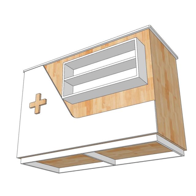 Quầy thu ngân 144x64x95cm gỗ cao su BLT68026