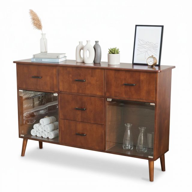 Tủ trang trí ORIN 160x35x104cm gỗ cao su KTB68212