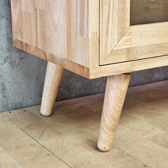 Tủ trưng bày cửa kính NOLAN 100x30x120cm gỗ cao su KTB68217
