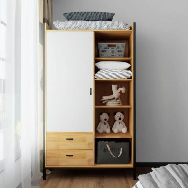 Tủ quần áo KADO 120x50x200cm gỗ cao su TQA68060