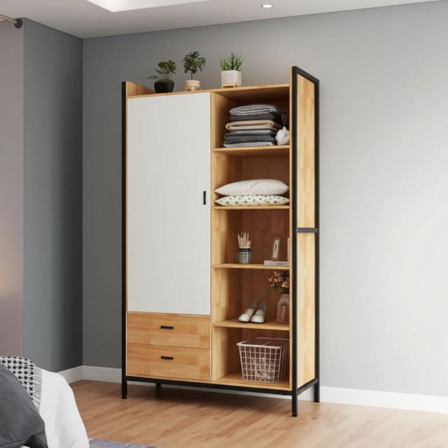 Tủ quần áo KADO 120x50x200cm gỗ cao su TQA68060
