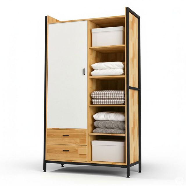 Tủ quần áo KADO 120x50x200cm gỗ cao su TQA68060