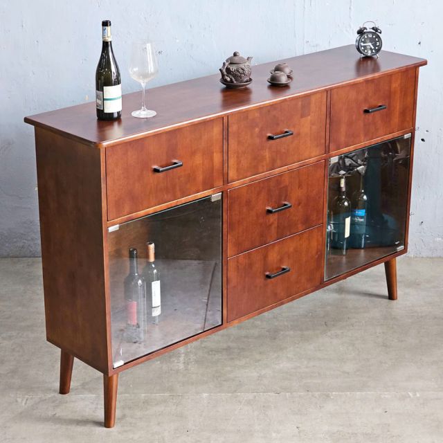 Tủ trang trí ORIN 160x35x104cm gỗ cao su KTB68212