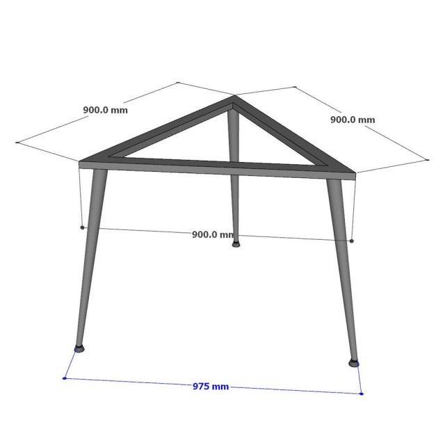 Bàn tam giác BENTO 120cm gỗ plywood chân sắt hệ CONE HBCO071