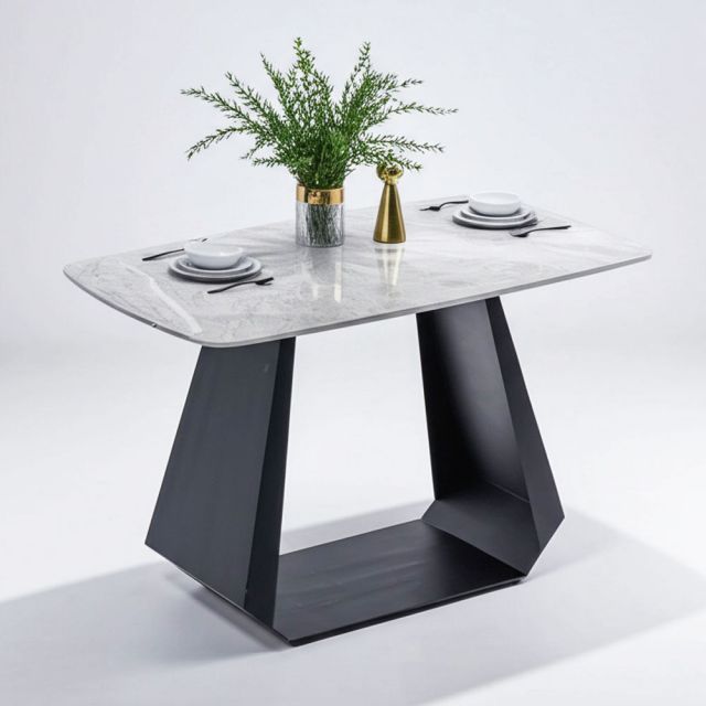 Bàn ăn chữ nhật 110x70cm mặt đá chân sắt BA68237 Bàn ăn chữ nhật 110x70cm mặt đá chân sắt BA68237